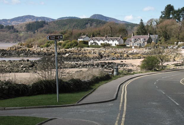 Where the coastal path brings you out on the main street in Rockcliffe village.