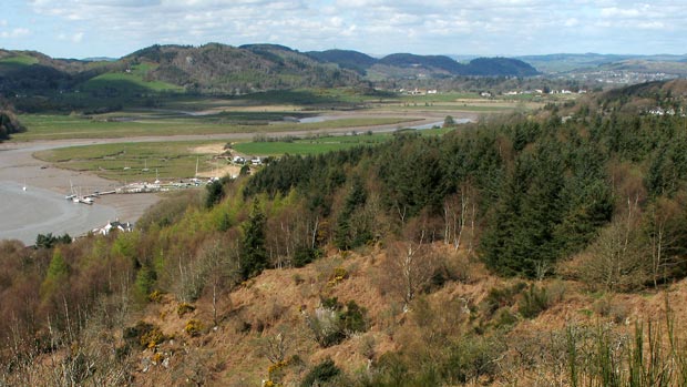 View of the meanderings of Urr Water from Palnackie towards Kippford from The Muckle.
