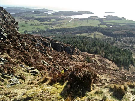 View from near the summit at the east end of the Screel ridge
