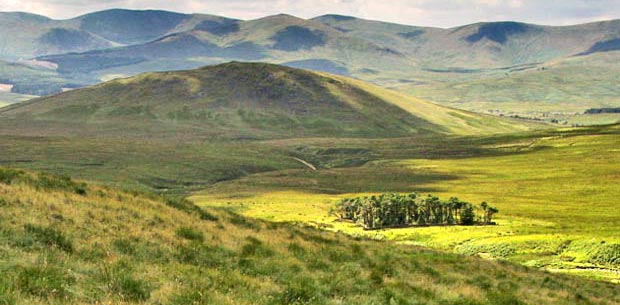 View of the route ahead down the Benloch Burn
