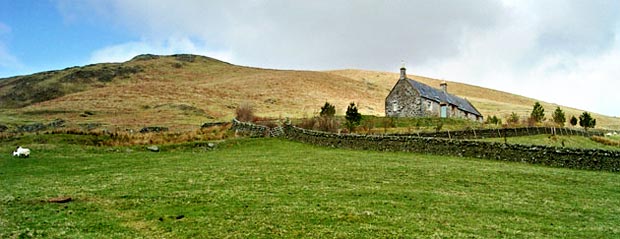 View of Woodend cottage from below