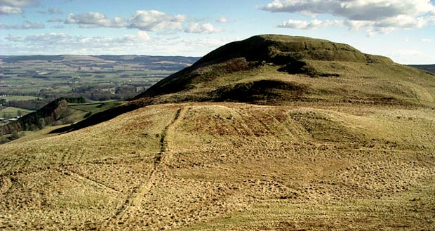 View showing the ancient ramparts on Tynron Doon