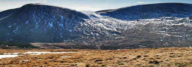 Beninner and Cairnsmore of Carsphairn from Moorbrock Hill