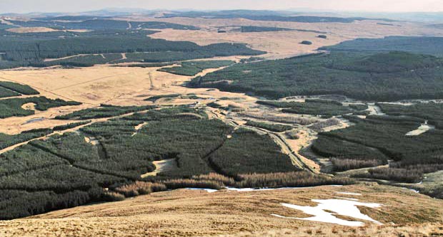 View over Moorbrock house to Water of Ken